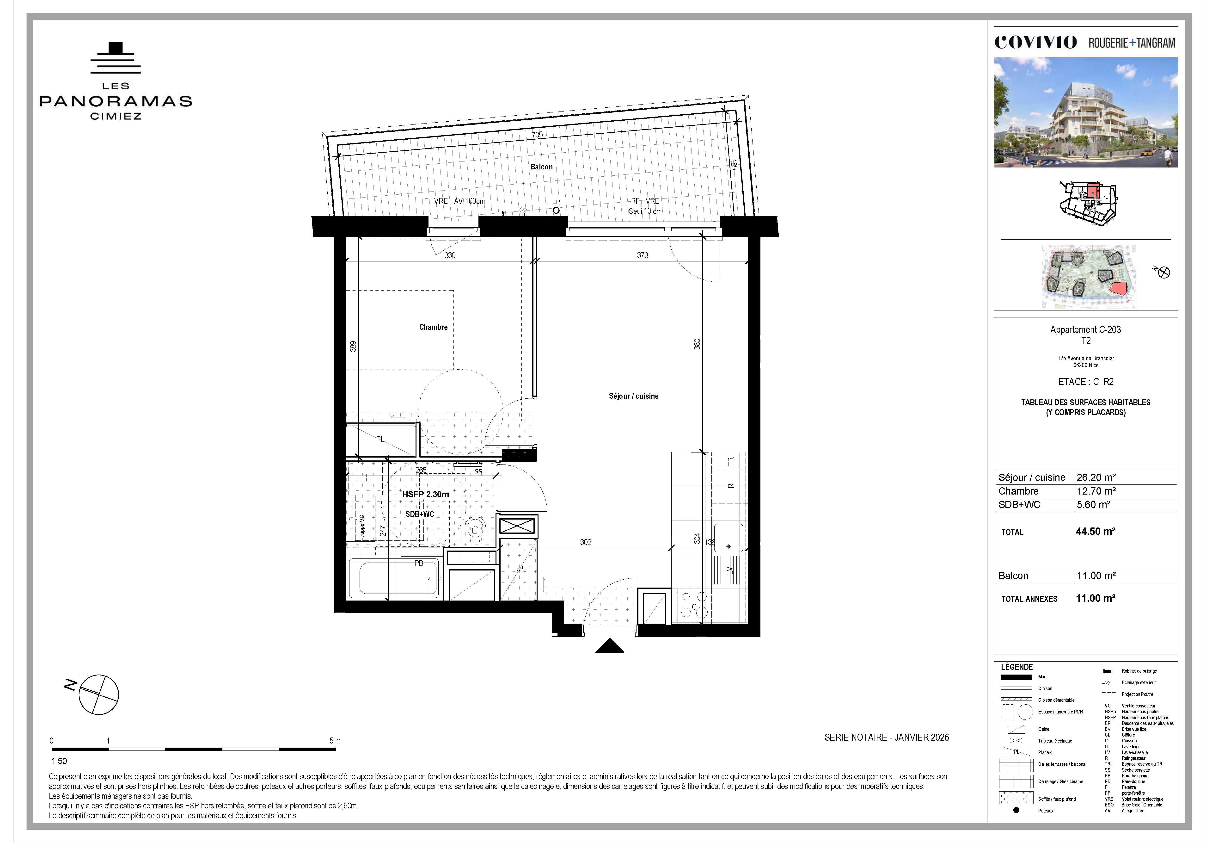 Floor plan Simply Exceptional: Your 1-bedroom apartment in Cimiez - Level 3