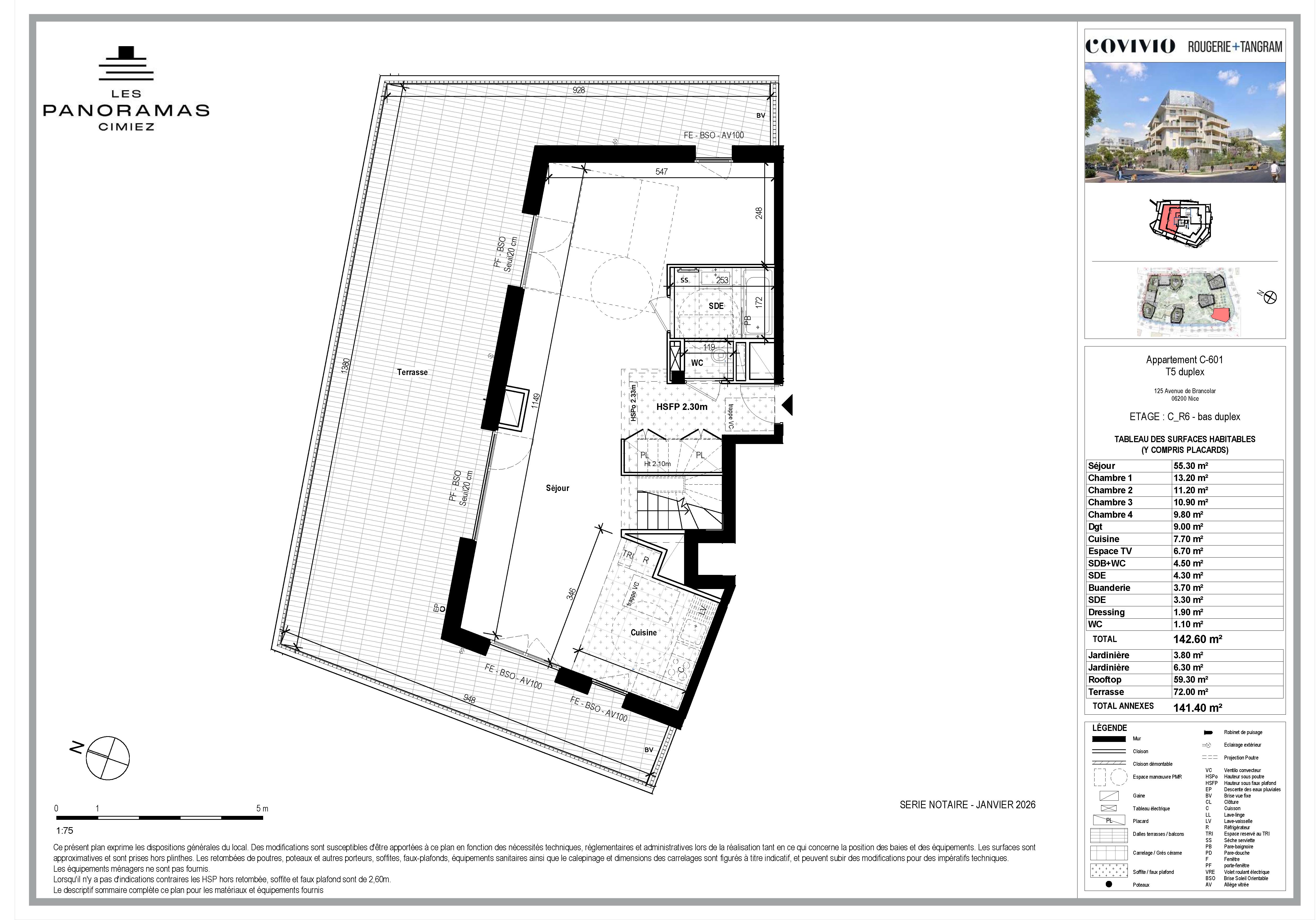Floor plan Majestic 5-bedroom duplex: Horizon in Cimiez - Level 6