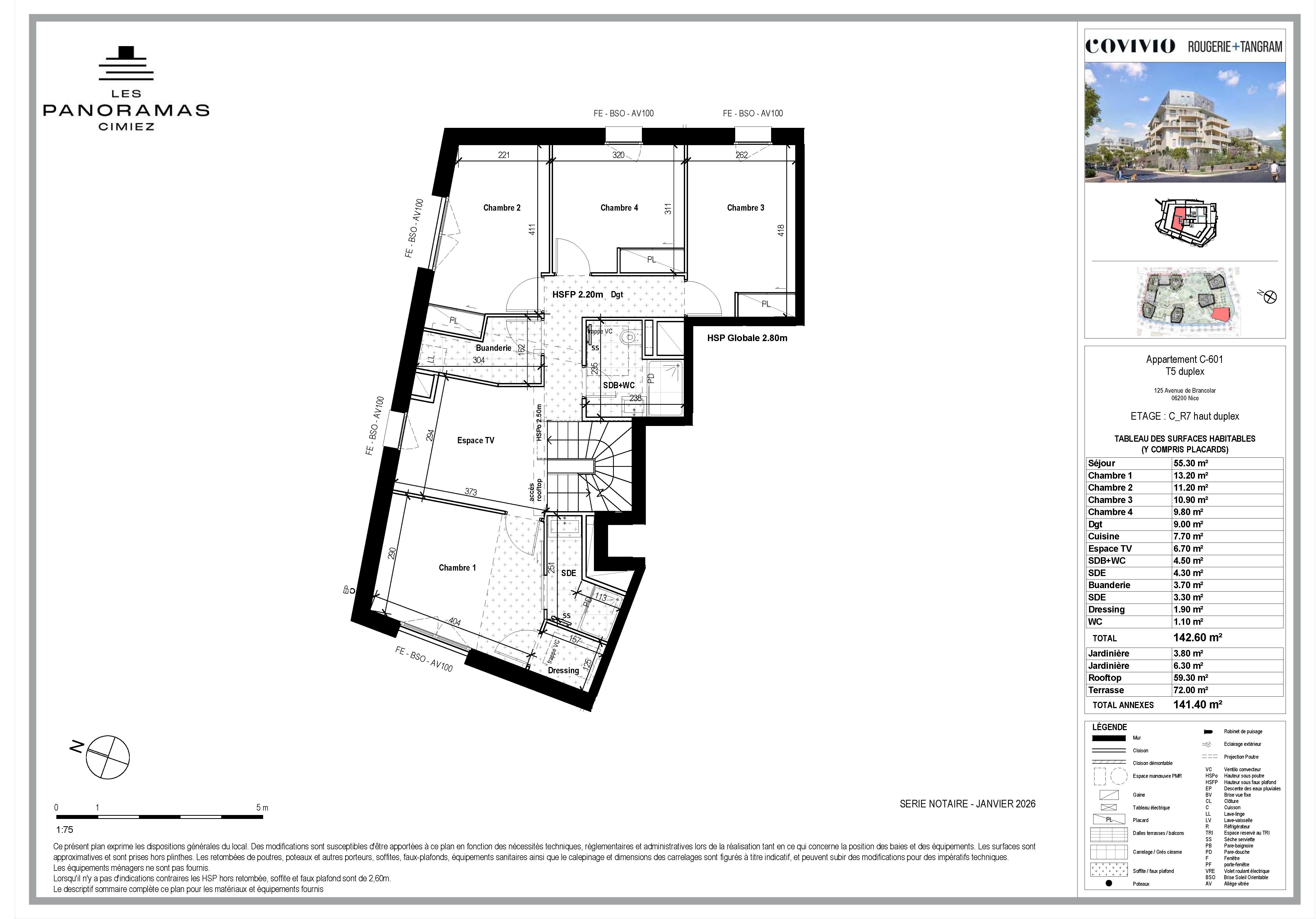 Floor plan Majestic 5-bedroom duplex: Horizon in Cimiez - Level 7